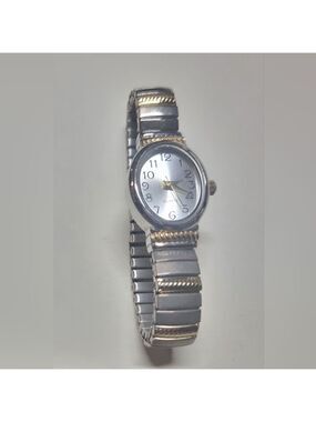 Vintage Two Tone Stretch Quartz Watch Japanese Movement
